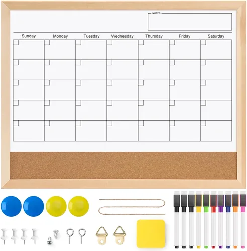 Miniatura 9 de OWLKELA Tablero de corcho de 14.6" X 11", tablero de avisos con chinchetas, tablero de notas, tablero de visión, tablón de anuncios para oficina