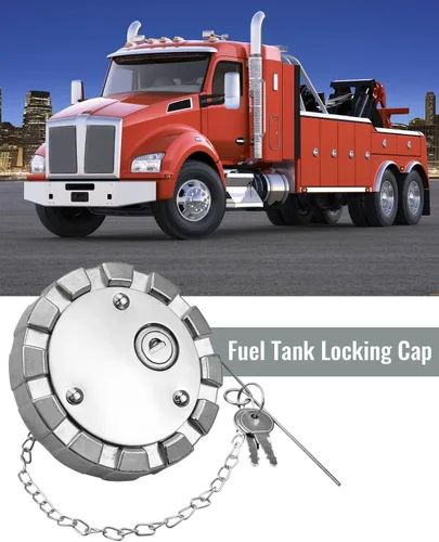 Miniatura 2 de Tapón de combustible diésel con bloqueo de 3 1/2 pulgadas, rosca de curso de 5.5 TPI para tanque de combustible Kenworth Freightliner Peterbilt