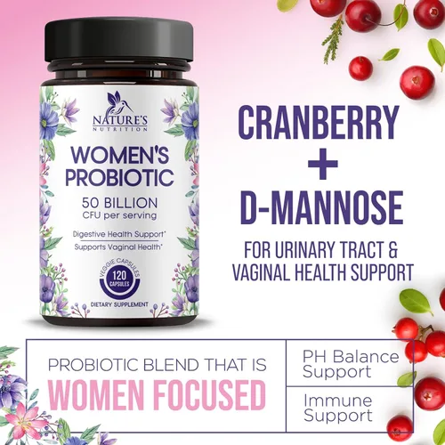 Miniatura 7 de Probióticos para mujeres – Mezcla de probióticos de 50 mil millones de UFC por cápsula – 16 cepas de salud femenina Probiótico para mujer