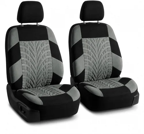 Miniatura 15 de FH Group - Juego de fundas de asiento delantero de automóvil de tela de alta calidad, para asientos con respaldo bajo con reposacabezas extraíble