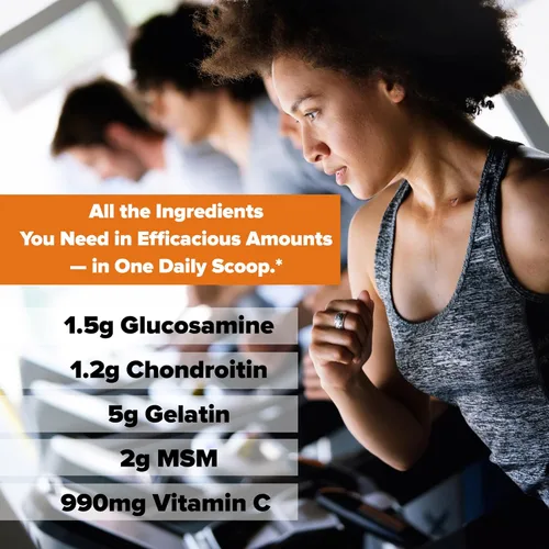Miniatura 5 de Labrada Elastijoint - Polvo de soporte para articulaciones, mezcla de bebida todo en uno con glucosamina condroitina, MSM y colágeno, naranja, 30