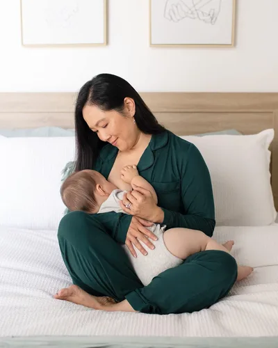 Miniatura 5 de Kindred Bravely Clea Bamboo Classic - Conjunto de pijama de manga larga para maternidad y lactancia