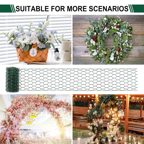 Miniatura 6 de Red de alambre floral, red de malla de 4 x 118 pulgadas con alicates, protege las plantas y decora el arco de flores, manualidades de bricolaje