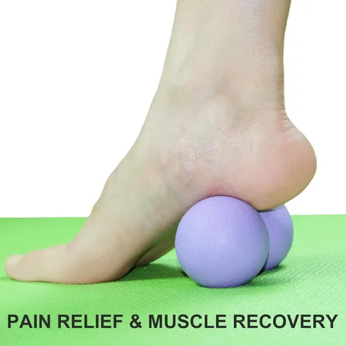 Miniatura 4 de Pelota de masaje de maní duro, bola de masaje de lacrosse doble. Rodillo de movilidad masajeador de tejido profundo para terapia física, liberación