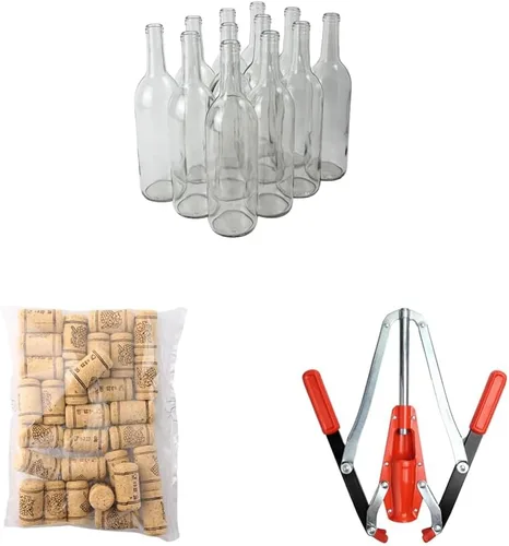 Miniatura 11 de FastRack Botellas de vino con 100 corchos de vino prémium
