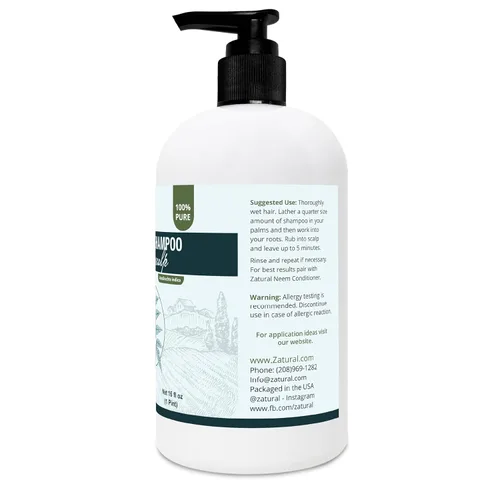 Miniatura 6 de Zatural Kit de champú y acondicionador Natural Neem, calmante y curativo para la nutrición y reparación sensativa del cuero cabelludo y el cabello