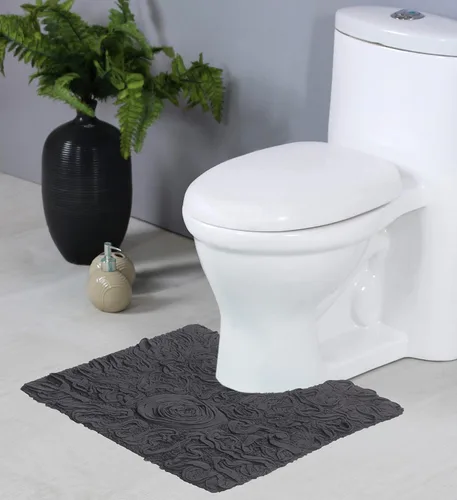 Miniatura 18 de Home Weavers Bell Flower Collection - Tapetes de baño copetudos 100 % algodón, extrasuaves y absorbentes, antideslizantes, lavables a máquina, lino