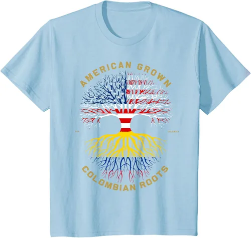 Miniatura 9 de Camiseta de regalo con la bandera de Estados Unidos con árbol de raíces colombianas