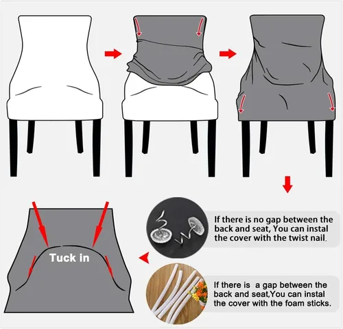 Miniatura 6 de Lellen Funda elástica de terciopelo para silla con respaldo de ala, funda protectora reutilizable para comedor, banquete, decoración del hogar, etc.
