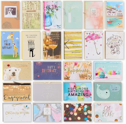Miniatura 17 de American Greetings Tarjetas de cumpleaños surtidas de alta calidad, diseños contemporáneos (8 unidades)