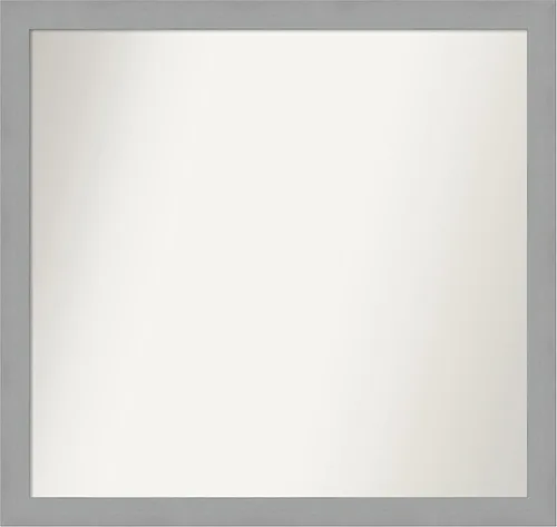 Miniatura 426 de Amanti Art Espejo de baño plateado para sobre fregadero, 23 x 23 pulgadas, espejo cuadrado plateado en ángulo, marco de madera moderno medio, se