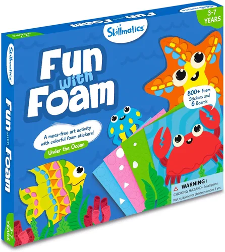 Miniatura 7 de Skillmatics Kit de Arte con Pegatinas de Espuma - Bajo el Océano, Diversión Sin Desorden para Niños, Más de 800 Pegatinas de Espuma 3D, Kits