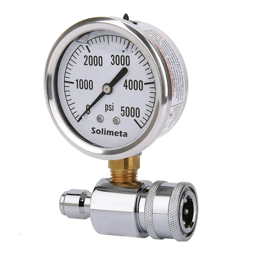 Miniatura 3 de Kit de manómetro para lavadora a presión de 2-1/2", conexión rápida de 3/8 pulgadas, lavadora a presión de 5000 psi, relleno de líquido