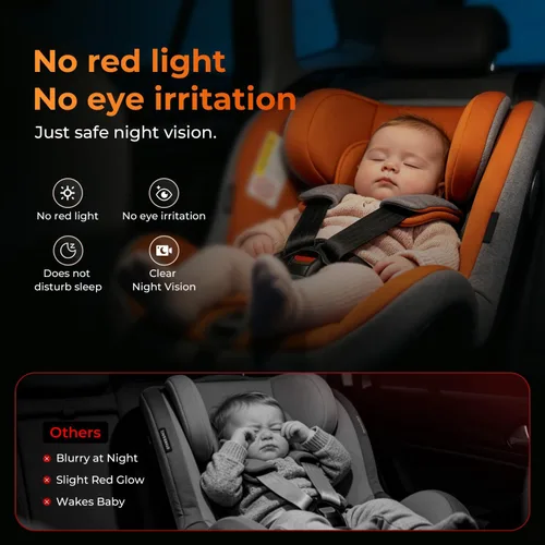 Miniatura 6 de Itomoro Espejo de Coche para Bebé, Vista del Bebé en Asiento Orientado hacia Atrás con Amplia Visión Cristalina, Rotación de 360°. Instalación Fácil