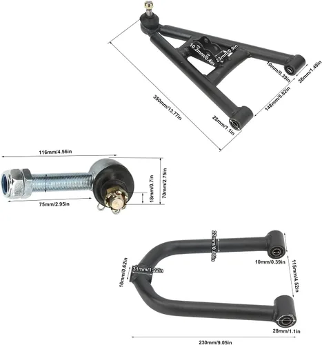 Miniatura 3 de Acouto Kart suspensión, Suspensión Delantera de Choque de Columpio Kit para 4 Ruedas Quad Bike Kart 350mm/13.77in Aleación de Acero Suspensión
