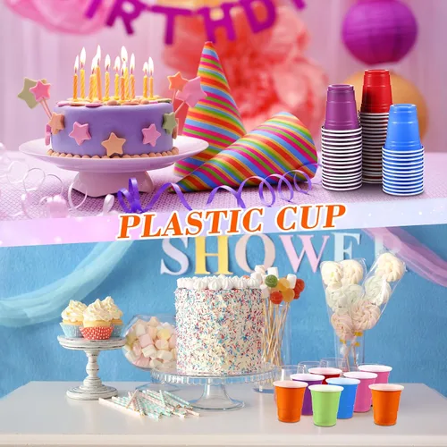 Miniatura 5 de Mimorou Paquete de 600 vasos de chupito de plástico de 2 onzas, vasos desechables de plástico, mini tazas multicolor para barbacoa, fiesta