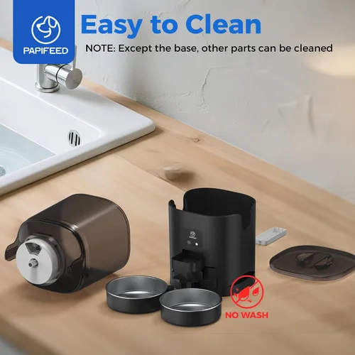 Miniatura 6 de PAPIFEED Comedero Automático para Gatos de 7L para 2 Gatos - Alimentador Automático Temporizado 2.4G WiFi con Control por APP, Dispensador de Comida