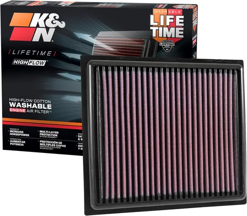 K&N - Filtro de aire para motor. Filtro de repuesto de alto rendimiento, prémium, lavable.