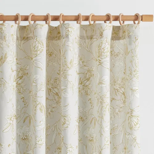 Miniatura 27 de Jinchan Cortinas de Mezcla de Lino con Estampado Floral para Sala de Estar, 84 Pulgadas de Largo, Cortinas con Bolsillo para Varilla y Tab Trasera