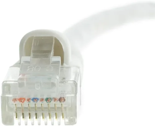 Miniatura 4 de CableWholesale Cable Ethernet Cat6, 24AWG, conector de placa dorada RJ45, 4 pares de cobre trenzado, par trenzado sin blindaje (UTP), cable de Blanco