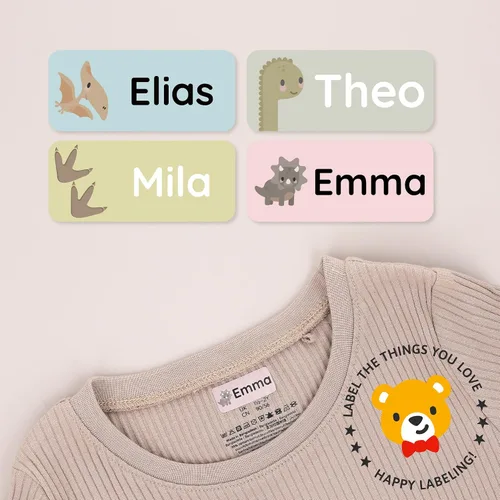Miniatura 3 de Etiquetas de nombre termoadhesivas y etiquetas de nombre para ropa (120 unidades), etiquetas de tela personalizadas para niños, escuela, guardería
