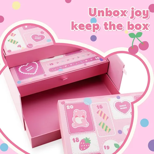 Miniatura 7 de Glam Code Calendario de Adviento de maquillaje de 24 días 2025, juego de regalo de maquillaje para adolescentes y mujeres adultas, calendario de Rosa