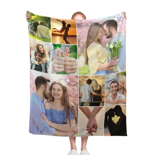 Miniatura 13 de Mantas personalizadas con fotos, manta personalizada de collage de fotos, manta personalizada para parejas, con mis propias fotos, regalos de Foto 1