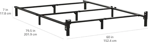 Miniatura 2 de Amazon Basics Base de cama de metal (requiere somier), base de 9 patas para somier y colchón, tamaño Queen, fácil montaje sin herramientas, 79.5