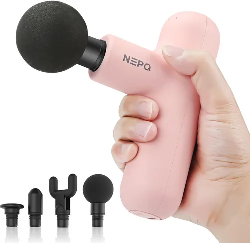 NEPQ Pistola de masaje mini, SK6 Pistola de percusión fascial portátil de tejido profundo, masajeador de músculos de espalda, cabeza y cuello para