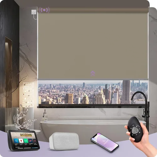Miniatura 19 de Graywind Persiana Enrollable Motorizada 100% Opaca Compatible con Alexa Google Control Remoto Inteligente Persianas Recargables con Batería Motor
