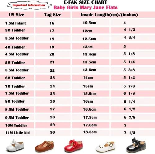 Miniatura 7 de E-FAK Zapatos Mary Jane planos con lazo antideslizante para niñas pequeñas, zapatos de vestir para primeros pasos, zapatos de boda de princesa