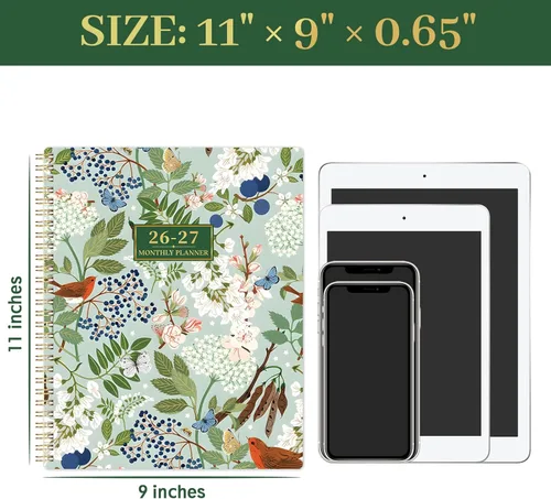 Miniatura 3 de Agenda mensual 2026-2027, planificador académico 2026-2027, julio 2026 - diciembre 2027, 9 x 11 pulgadas, agenda mensual de 18 calendario