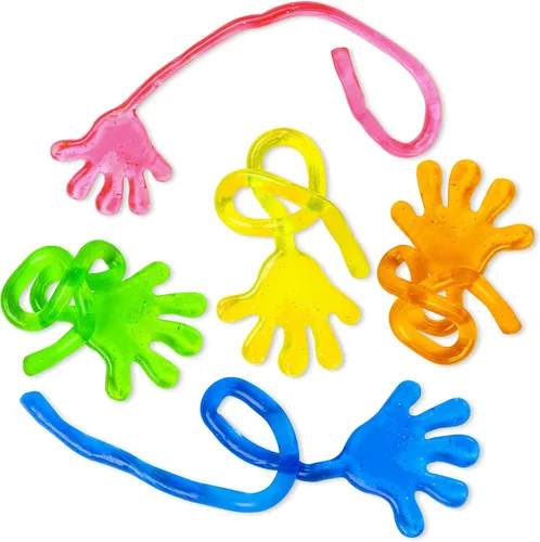 Miniatura 4 de Manos pegajosas mini de purpurina y vinilo, juguetes para niños regalos de cumpleaños, cumpleaños – 1 1/4 pulgadas (72 total)