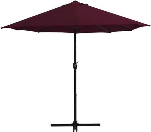 Miniatura 6 de vidaXL Sombrilla de jardín con doble parte superior y base cruzada para patio al aire libre Bordeaux Rojo