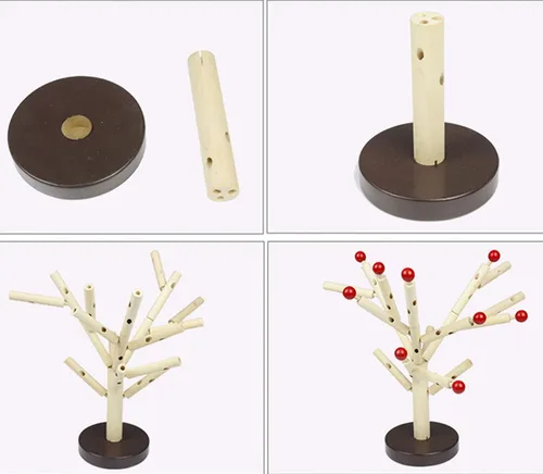 Miniatura 4 de Bloques de construcción de la primera infancia de madera para ensamblar árboles, combinación de árboles para niños y niñas, rompecabezas