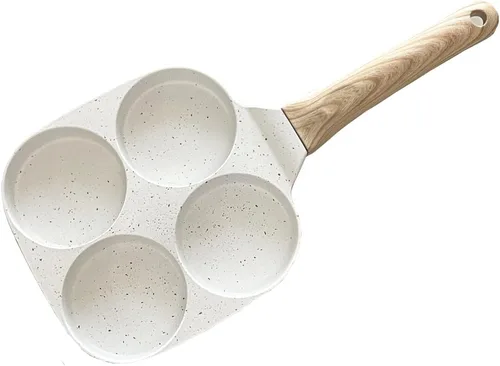 Sartén de cuatro huevos, sartén antiadherente para tortillas, adecuada para estufas de gas, utensilios de cocina de inducción de granito de grado