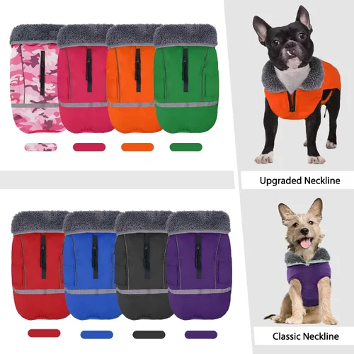 Miniatura 6 de QBLEEV Abrigo cálido para perro, chaqueta reflectante para perro, abrigo de invierno impermeable para perro, cuello alto, ropa de perro para clima