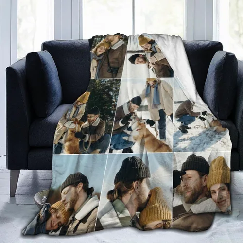 Miniatura 11 de Manta personalizada con fotos, texto, manta personalizada de collage de fotos, manta de franela personalizada, ropa de cama de cumpleaños, Navidad