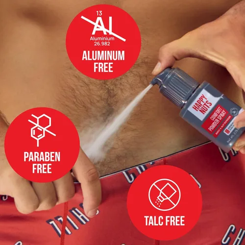 Miniatura 6 de Happy Nuts Comfort - Desodorante en aerosol en polvo para hombres: defensa del sudor antirozaduras, control de olor, sin aluminio, regalo perfecto