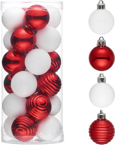Miniatura 18 de Valery Madelyn - Juego de adornos pequeños de 1.57 pulgadas para árbol de Navidad, adornos de bolas colgantes inastillables para decoración de dorado