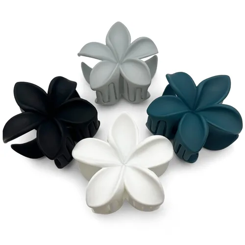 Pinzas para el pelo de flores para mujeres y niñas, de cabello grueso a fino, medianas, bonitas, pinzas decorativas de plumeria, accesorios para el