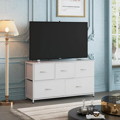 Miniatura 2 de WLIVE Cómoda para dormitorio con 5 cajones, cajonera ancha, cómoda de tela, unidad de organización de almacenamiento con contenedores de tela