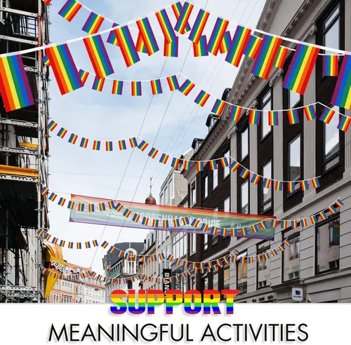 Miniatura 7 de Paquete de 4 banderas de orgullo LGBTQ arco iris, bandera de arco iris, banderas de orgullo LGBTQ para festival del orgullo, carnaval, fiesta, día