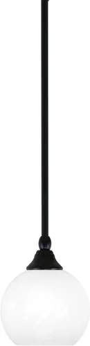 Miniatura 214 de Toltec Lighting Tallo Colgado Mini colgante, acabado de cobre negro, 3.5" cuadrado humo burbuja vidrio