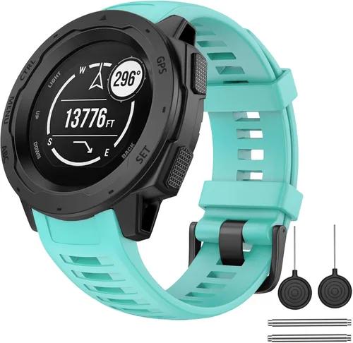 Miniatura 11 de OVERSTEP Correa de repuesto para Garmin Instinct, silicona suave, compatible con Garmin Instinct 2, Solar, Tactical, Crossover, amarillo ámbar