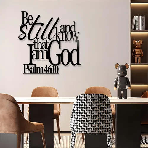 Miniatura 3 de Salmo 46:10 - Decoración de pared de versículos bíblicos de metal, decoración de pared de metal cristiano, arte de pared de las escrituras de metal