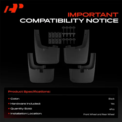 Miniatura 3 de A-Premium Aletas de barro compatibles con Ford F-150 2015-2020, no requiere perforación, protectores de lodo con accesorios de hardware, juego de 4