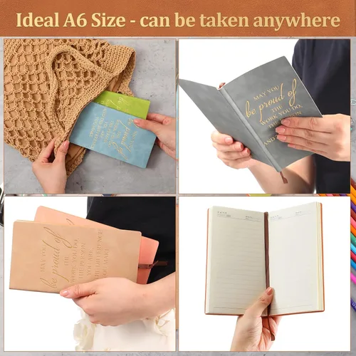 Miniatura 7 de Ctosree Paquete de 24 regalos de agradecimiento a los empleados, diario de cuero A6 a granel con texto en inglés «May You Be Proud of The Work»