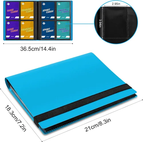 Miniatura 2 de Carpeta de tarjetas de 4 bolsillos para 160 fundas, carpeta de tarjetas Ablum para colección de tarjetas intercambiables para tarjetas deportivas