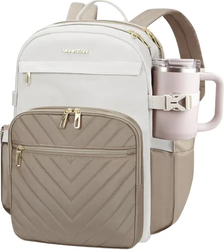Miniatura 16 de VANKEAN - Mochila para laptop de 17.3 pulgadas para mujeres y hombres, bolsa de trabajo de moda con puerto USB, mochilas impermeables